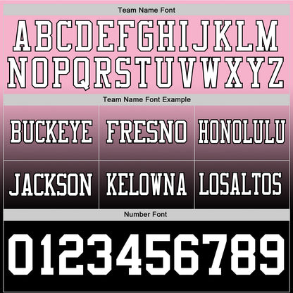 Custom Light Pink White-Black Authentic Fade Fashion Football Jersey