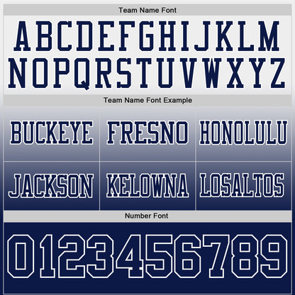 Custom White Navy Authentic Fade Fashion Football Jersey