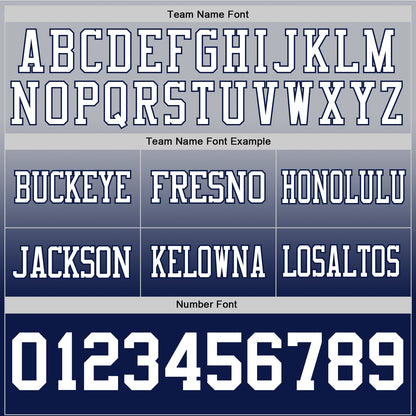 Custom Gray White-Navy Authentic Fade Fashion Football Jersey