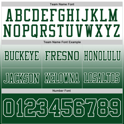 Custom White Green Authentic Fade Fashion Football Jersey
