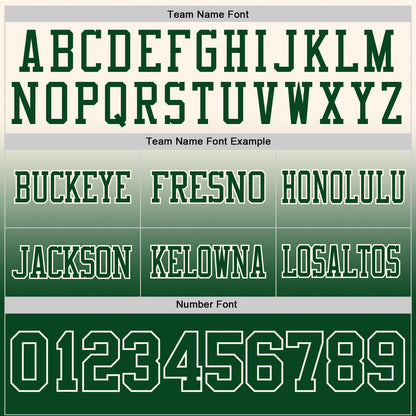 Custom Cream Green Authentic Fade Fashion Football Jersey