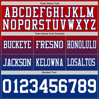 Custom Red White-Royal Authentic Fade Fashion Football Jersey