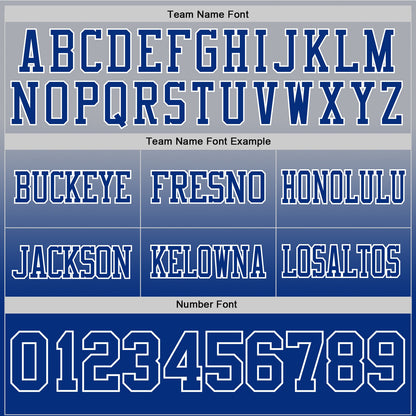 Custom Gray Royal-White Authentic Fade Fashion Football Jersey