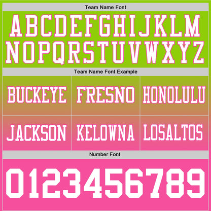 Custom Neon Green White-Pink Authentic Fade Fashion Football Jersey