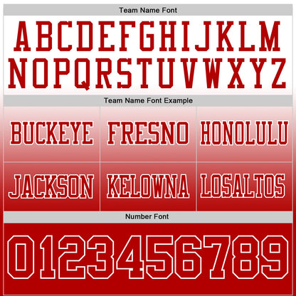 Custom White Red Authentic Fade Fashion Football Jersey