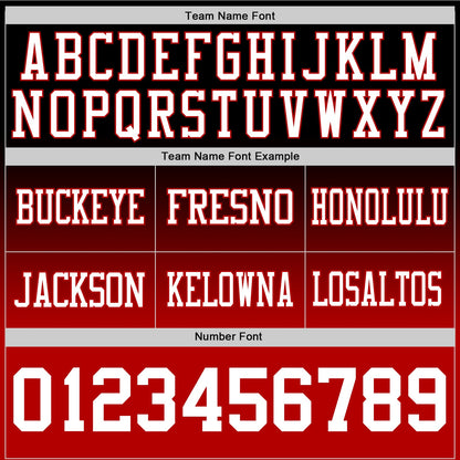 Custom Black White-Red Authentic Fade Fashion Football Jersey