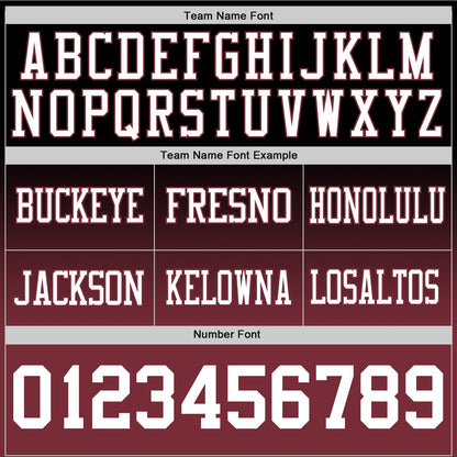 Custom Black White-Burgundy Authentic Fade Fashion Football Jersey