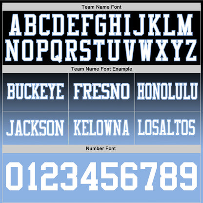 Custom Black White-Light Blue Authentic Fade Fashion Football Jersey