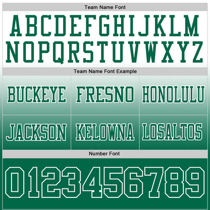 Custom White Kelly Green Authentic Fade Fashion Football Jersey