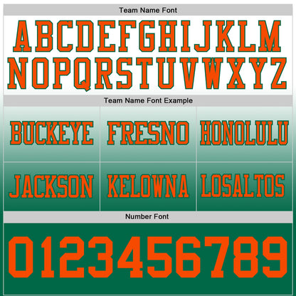 Custom White Orange-Kelly Green Authentic Fade Fashion Football Jersey