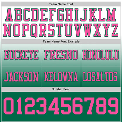 Custom White Pink-Kelly Green Authentic Fade Fashion Football Jersey