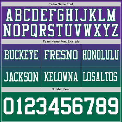 Custom Purple White-Kelly Green Authentic Fade Fashion Football Jersey