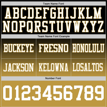 Custom Black White-Old Gold Authentic Fade Fashion Football Jersey