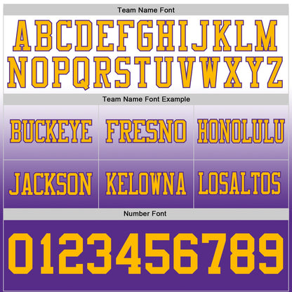 Custom White Gold-Purple Authentic Fade Fashion Football Jersey