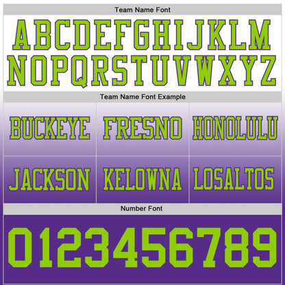Custom White Neon Green-Purple Authentic Fade Fashion Football Jersey