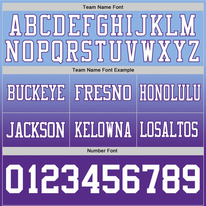 Custom Light Blue White-Purple Authentic Fade Fashion Football Jersey