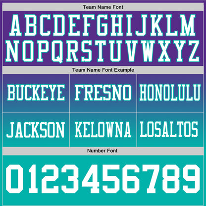 Custom Purple White-Aqua Authentic Fade Fashion Football Jersey