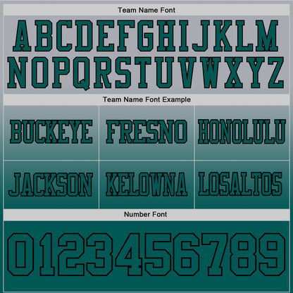Custom Gray Midnight Green-Black Authentic Fade Fashion Football Jersey