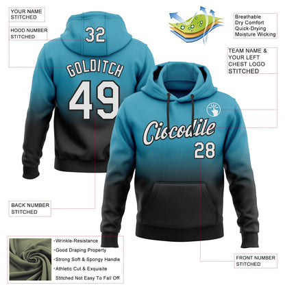 Custom Stitched Panther Blue White-Black Fade Fashion Sports Pullover Sweatshirt Hoodie