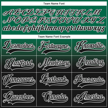 Custom Kelly Green Black-White Fade Fashion Hockey Lace Neck Jersey