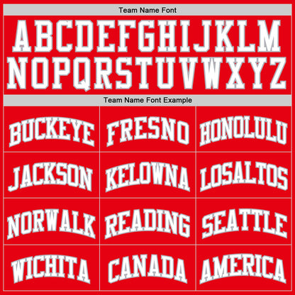 Custom Fire Red White-Gray Authentic Basketball Jersey