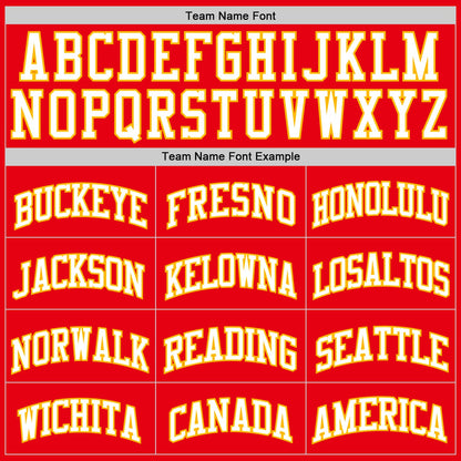 Custom Fire Red White-Gold Authentic Basketball Jersey