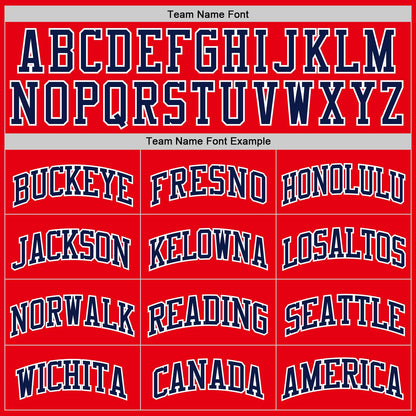 Custom Fire Red Navy-White Authentic Basketball Jersey