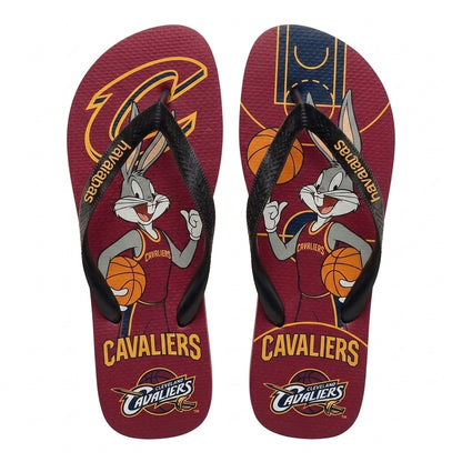 Cartoon Beagle Basketball Flip Flops, Sport Fan Sandals | 30 Teams Available