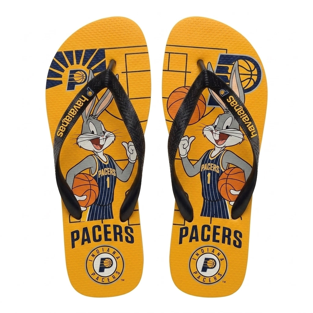Cartoon Beagle Basketball Flip Flops, Sport Fan Sandals | 30 Teams Available