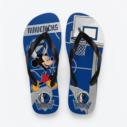 Cartoon Mouse Basketball Flip Flops, Sport Fan Sandals | 30 Teams Available