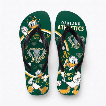 Cartoon Duck Baseball Flip Flops, Sport Fan Sandals | 30 Teams Available