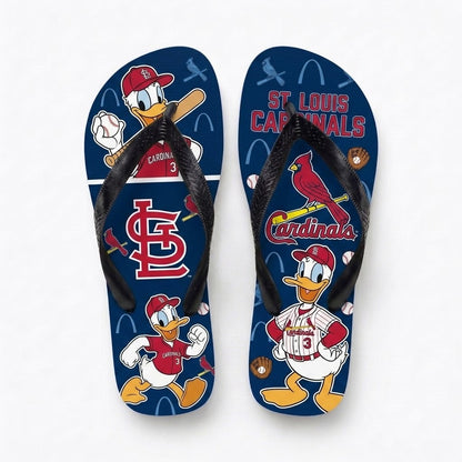 Cartoon Duck Baseball Flip Flops, Sport Fan Sandals | 30 Teams Available