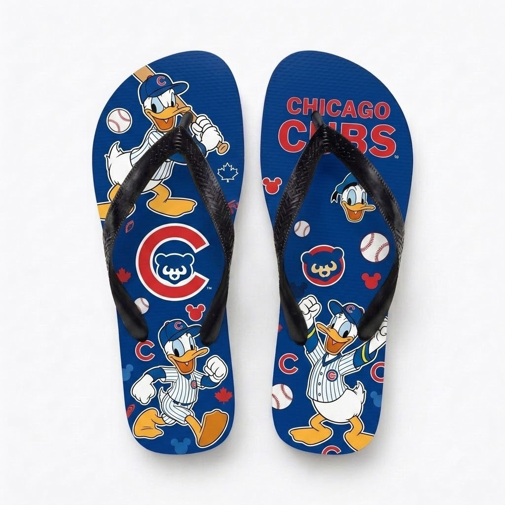 Cartoon Duck Baseball Flip Flops, Sport Fan Sandals | 30 Teams Available