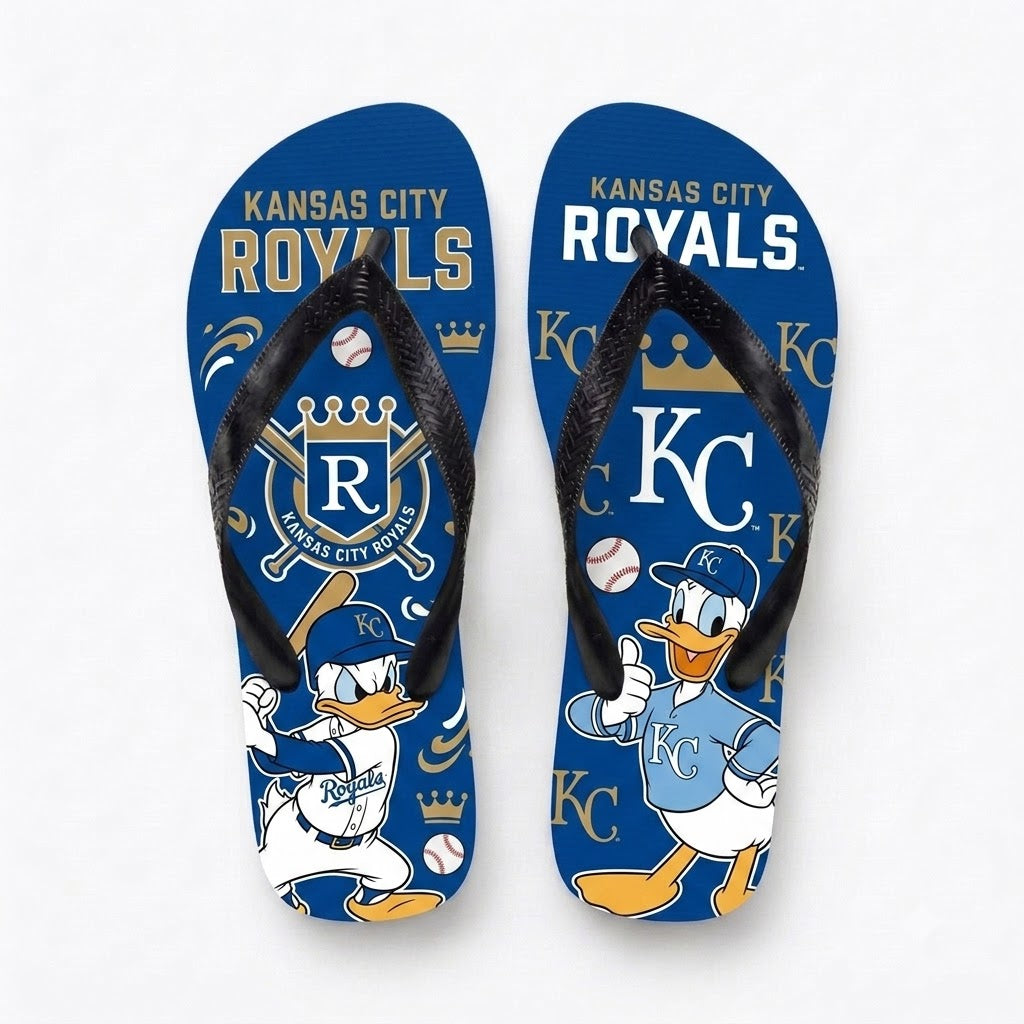 Cartoon Duck Baseball Flip Flops, Sport Fan Sandals | 30 Teams Available