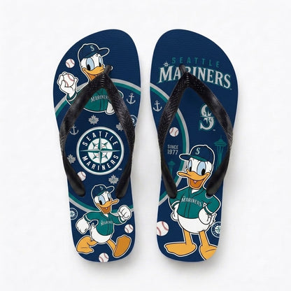 Cartoon Duck Baseball Flip Flops, Sport Fan Sandals | 30 Teams Available