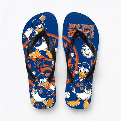 Cartoon Duck Baseball Flip Flops, Sport Fan Sandals | 30 Teams Available