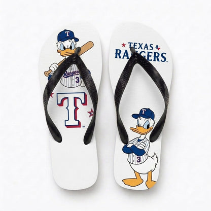 Cartoon Duck Baseball Flip Flops, Sport Fan Sandals | 30 Teams Available