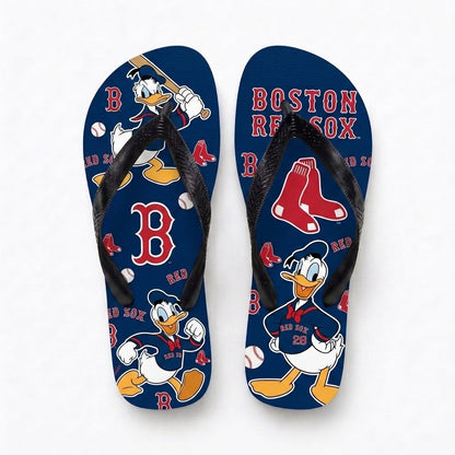 Cartoon Duck Baseball Flip Flops, Sport Fan Sandals | 30 Teams Available