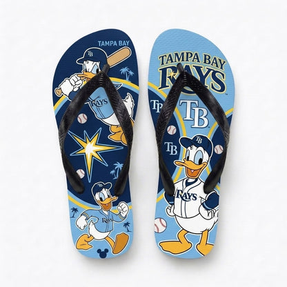 Cartoon Duck Baseball Flip Flops, Sport Fan Sandals | 30 Teams Available