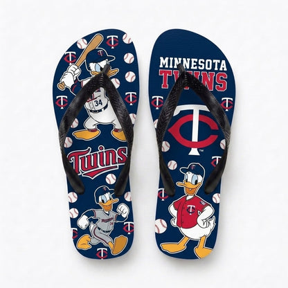 Cartoon Duck Baseball Flip Flops, Sport Fan Sandals | 30 Teams Available