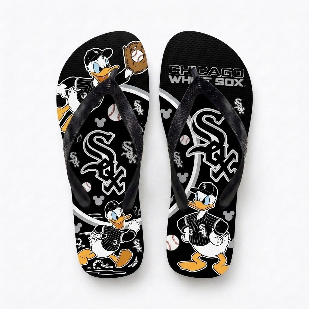 Cartoon Duck Baseball Flip Flops, Sport Fan Sandals | 30 Teams Available