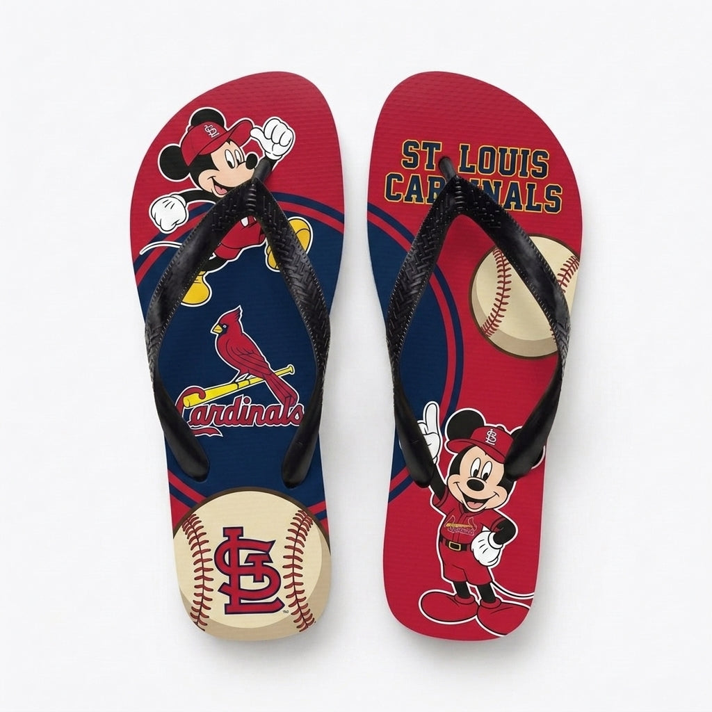 Cartoon Mouse Baseball Flip Flops, Sport Fan Sandals | 30 Teams Available