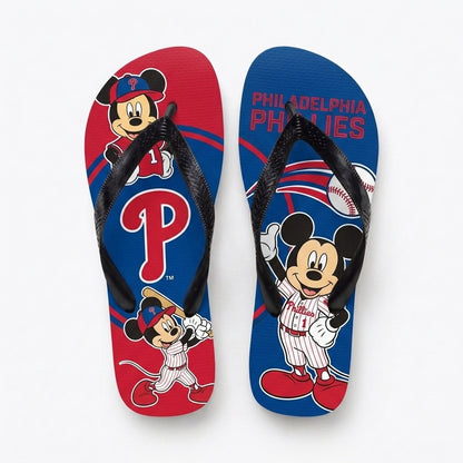 Cartoon Mouse Baseball Flip Flops, Sport Fan Sandals | 30 Teams Available