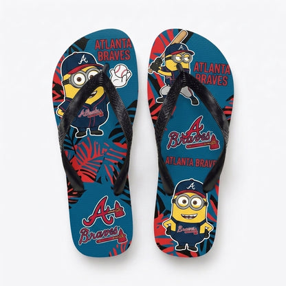 Cartoon Yellow Character Baseball Flip Flops, Sport Fan Sandals | 30 Teams Available