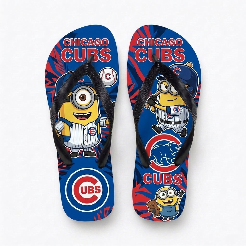 Cartoon Yellow Character Baseball Flip Flops, Sport Fan Sandals | 30 Teams Available