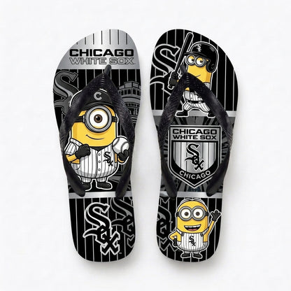 Cartoon Yellow Character Baseball Flip Flops, Sport Fan Sandals | 30 Teams Available