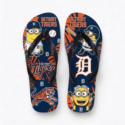 Cartoon Yellow Character Baseball Flip Flops, Sport Fan Sandals | 30 Teams Available