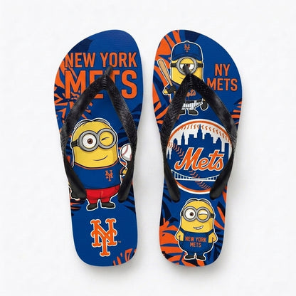 Cartoon Yellow Character Baseball Flip Flops, Sport Fan Sandals | 30 Teams Available