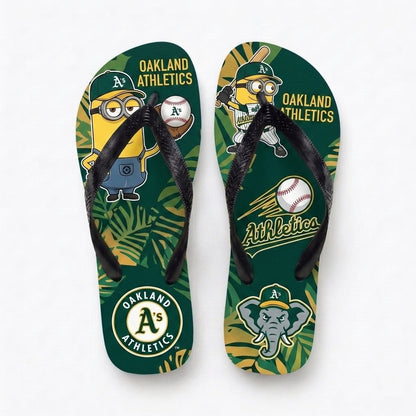 Cartoon Yellow Character Baseball Flip Flops, Sport Fan Sandals | 30 Teams Available