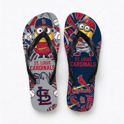 Cartoon Yellow Character Baseball Flip Flops, Sport Fan Sandals | 30 Teams Available